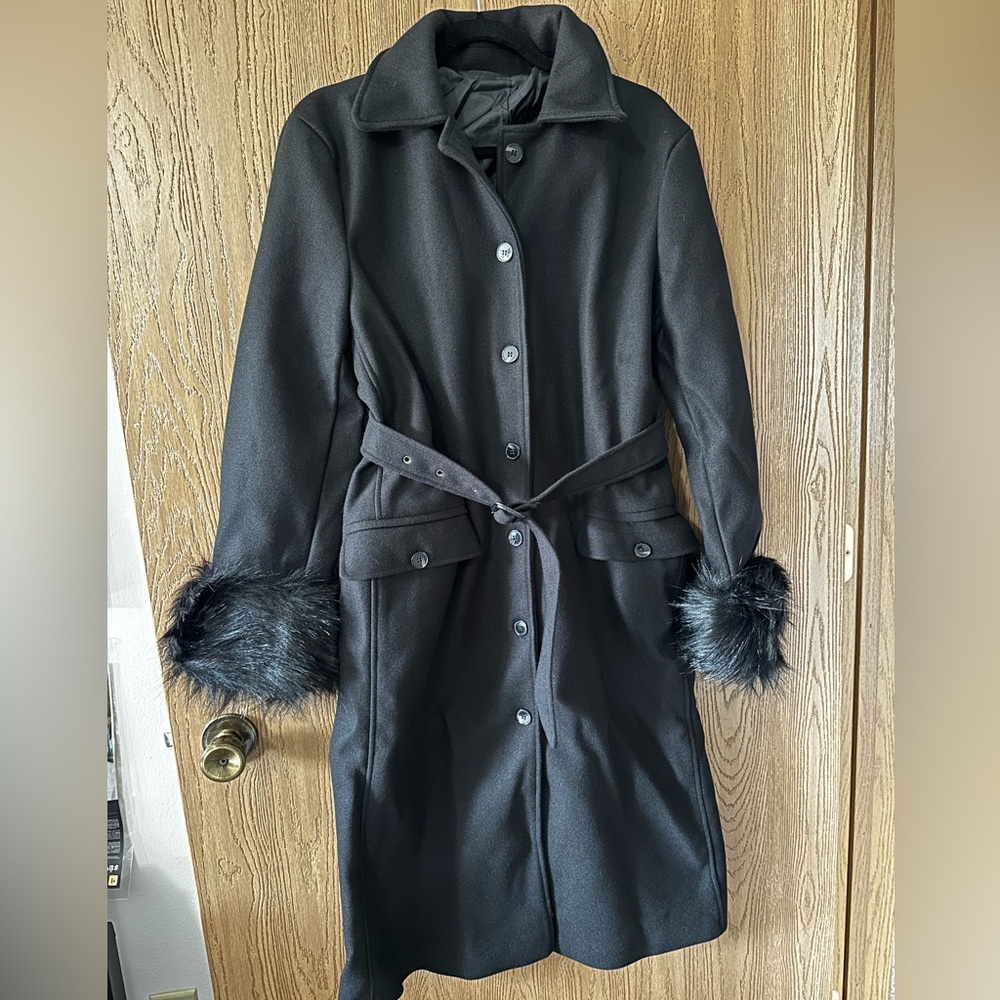 Commense belted winter pea coat